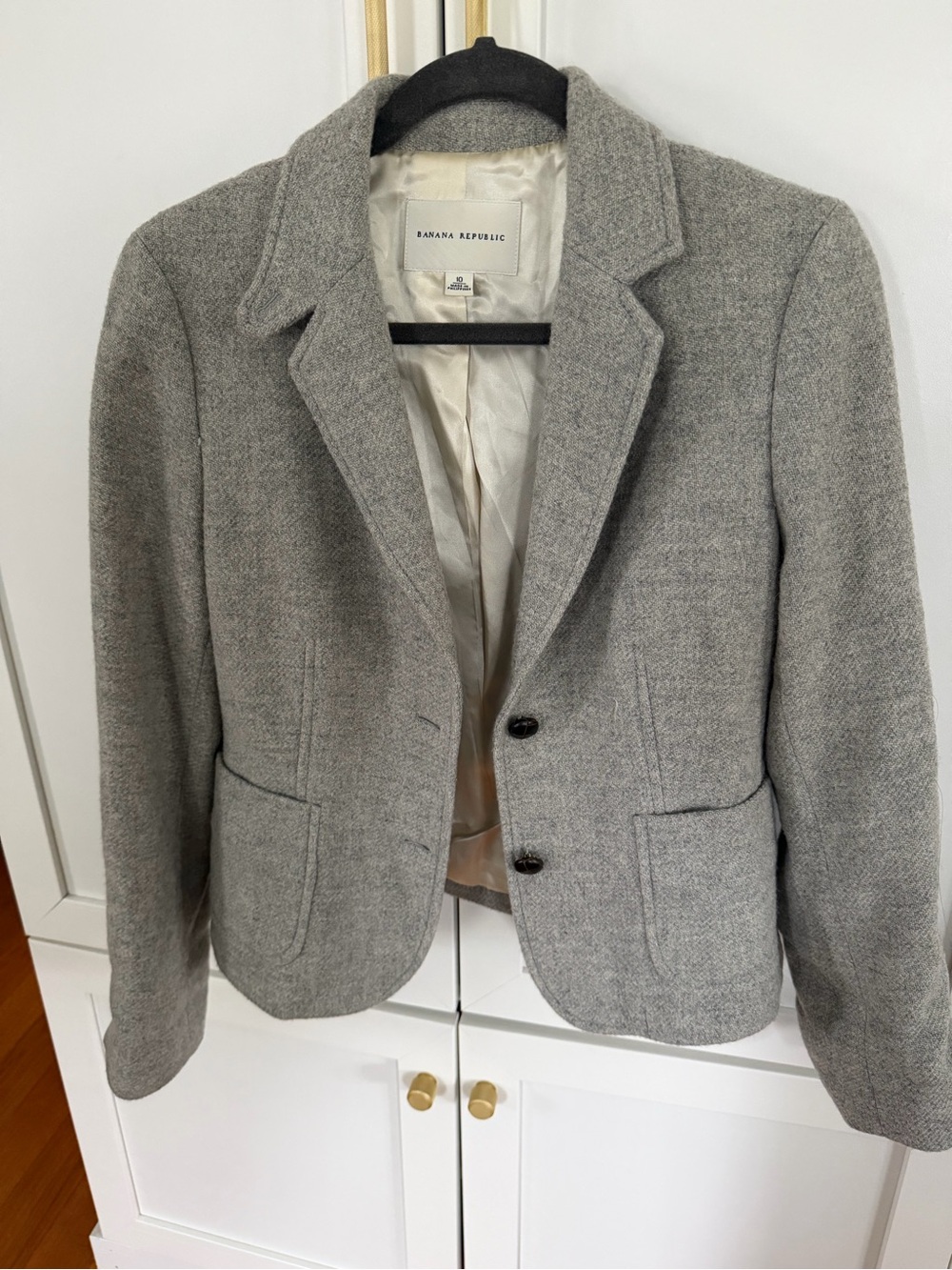 Banana Republic Gray Tailored Wool-Blend Blazer